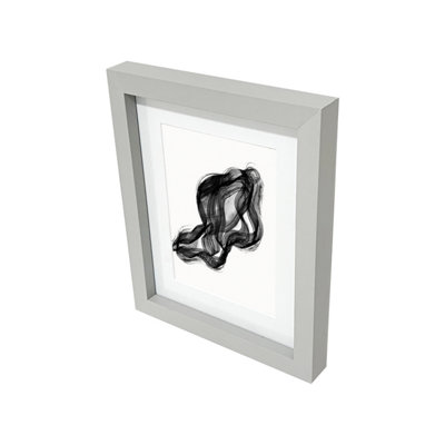 B&Q -  Matt Grey Pine Effect Plain Single Picture Frame (H)27.6Cm X (W)22.6Cm
