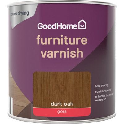 GoodHome Dark Oak Gloss Multi-Surface Furniture Wood Varnish250Ml from B&Q