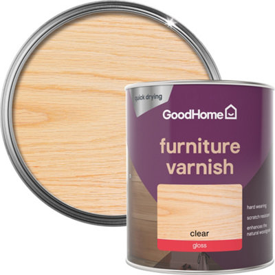 GoodHome Clear Gloss Multi-Surface Furniture Wood Varnish750Ml from B&Q