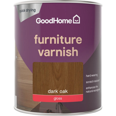 GoodHome Dark Oak Gloss Multi-Surface Furniture Wood Varnish750Ml from B&Q