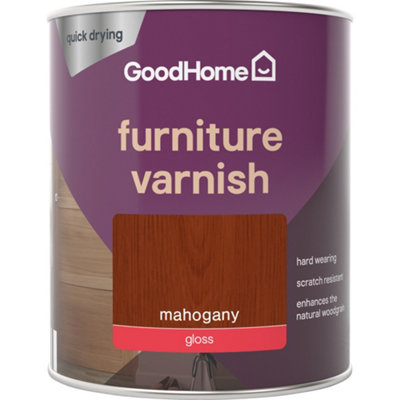 GoodHome Mahogany Gloss Multi-Surface Furniture Wood Varnish750Ml from B&Q