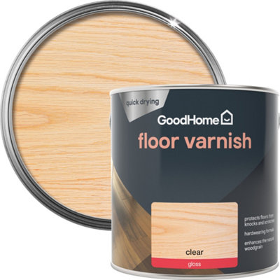 GoodHome Clear Gloss Floor Wood Varnish2.5L from B&Q