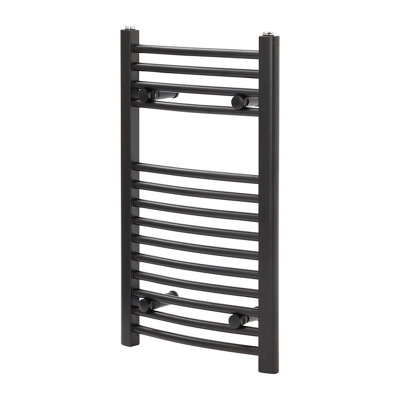 Flomasta Black 924Btu Vertical Towel Radiator (W)400mm X (H)700mm from B&Q