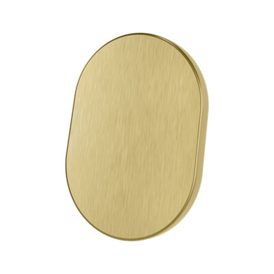 B&Q -  Minzh Brushed Aluminium Brass Effect Oval Furniture Knob (Dia)35mmPack Of 2