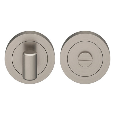 GoodHome Duod Brushed Electroplated Nickel Effect Round Thumbturn (Dia)50mmPair from B&Q