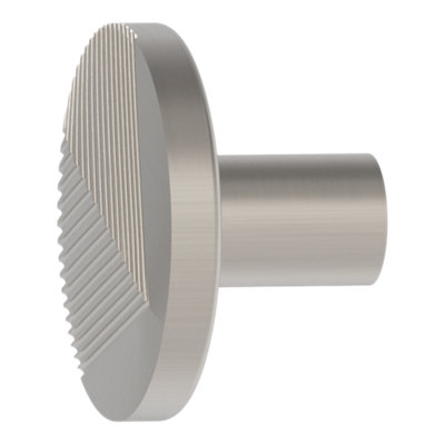 B&Q -  Garlan Satin Aluminium Nickel Effect Round Furniture Knob (Dia)34mmPack Of 2
