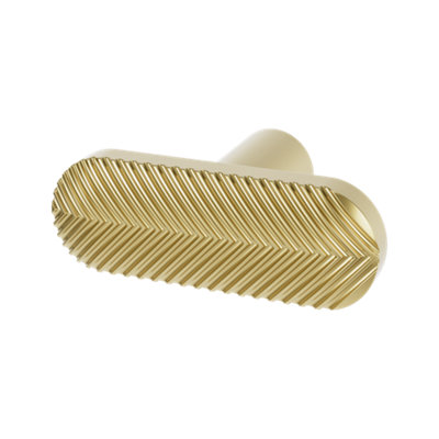 B&Q -  Garlan Brushed Aluminium Brass Effect Oval Furniture Knob (Dia)45mmPack Of 2