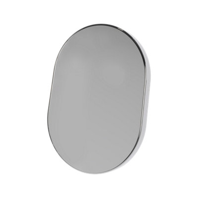 B&Q -  Minzh Polished Aluminium Chrome Effect Oval Furniture Knob (Dia)35mmPack Of 2