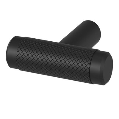 GoodHome Indus Matt Black Steel T-Shaped Furniture Knob (Dia)40mmPack Of 2 from B&Q