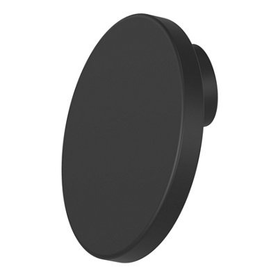 B&Q -  Minzh Matt Black Aluminium Round Furniture Knob (Dia)35mmPack Of 2