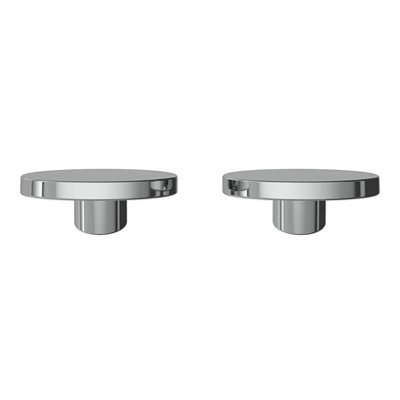 B&Q -  Minzh Polished Aluminium Chrome Effect Round Furniture Knob (Dia)35mmPack Of 2