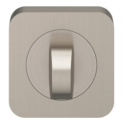 GoodHome Duod Brushed Electroplated Grey Nickel Effect Square ThumbturnPair from B&Q