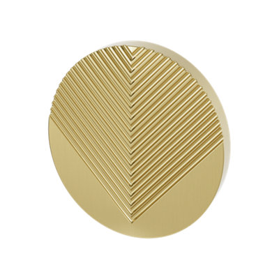 B&Q -  Garlan Brushed Aluminium Brass Effect Round Furniture Knob (Dia)34mmPack Of 2