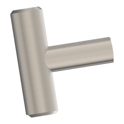 B&Q -  Dizel Satin Steel Nickel Effect T-Shaped Furniture Knob (Dia)40mmPack Of 6