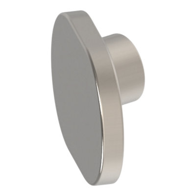 B&Q -  Minzh Satin Aluminium Nickel Effect Oval Furniture Knob (Dia)35mmPack Of 6