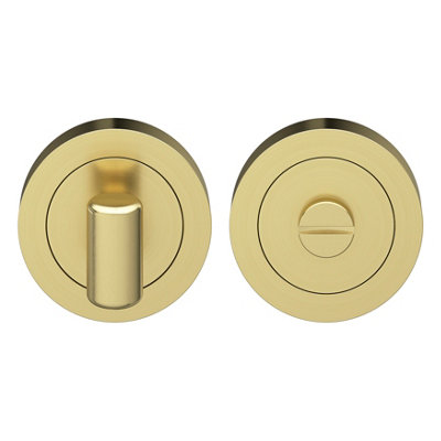 GoodHome Duod Brushed Electroplated Brass Effect Round Thumbturn (Dia)50mmPair from B&Q
