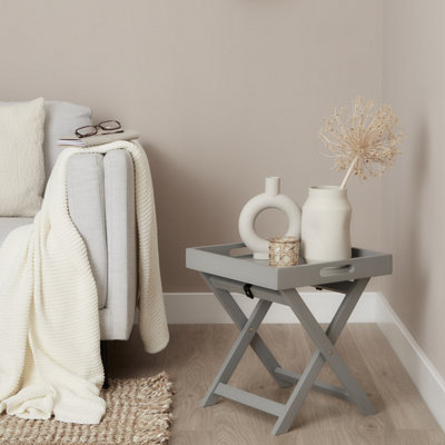  - Matt Grey Tray Table (H)44Cm (W)40Cm (D)40Cm
