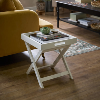  - Matt White Tray Table (H)44Cm (W)40Cm (D)40Cm