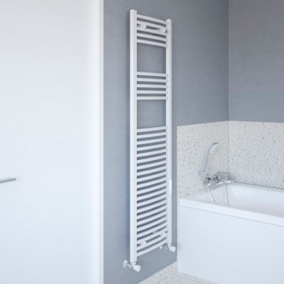 Flomasta White 2244Btu Vertical Towel Radiator (W)450mm X (H)1600mm from B&Q
