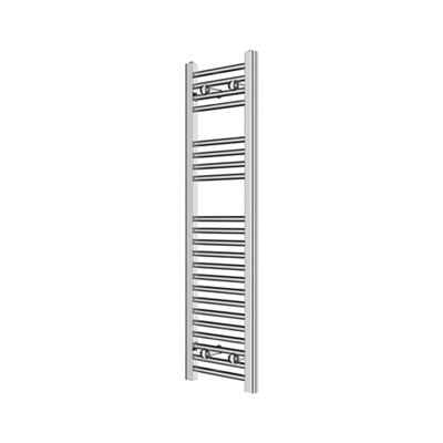 Flomasta Flat Chrome Effect 784Btu Vertical Towel Radiator (W)300mm X (H)1100mm from B&Q