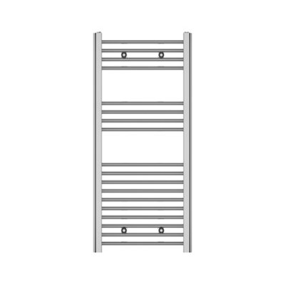 Flomasta Flat Chrome Effect 934Btu Vertical Towel Radiator (W)450mm X (H)1000mm from B&Q