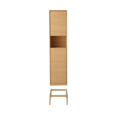 GoodHome Avela Matt Oak Effect Double Freestanding Bathroom Cabinet (H)191Cm (W)40Cm from B&Q