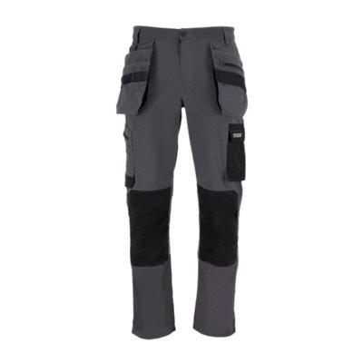 B&Q -  Ehpt30 Grey Men's Holster Pocket TrousersW30" L32" (S)