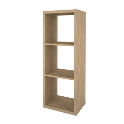 B&Q -  Mixxit Natural Oak Effect Freestanding 3 Shelf Rectangular Shelving Unit(H)1080mm (W)389mm