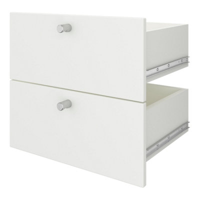 B&Q -  Konnect Modular Matt White Slab Internal Modular Drawer (H)323mm (W)322mm (D)322mmPair