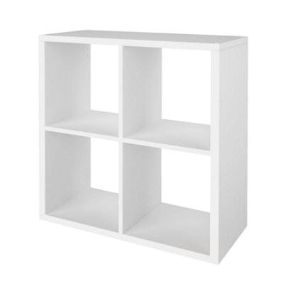B&Q -  Mixxit White Freestanding 4 Shelf Cube Shelving Unit(H)734mm (W)735mm