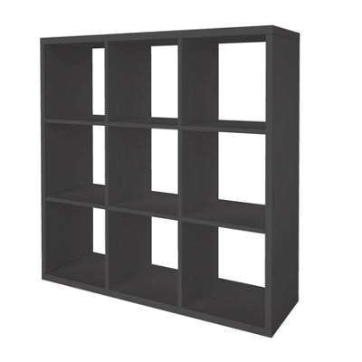 Goodhome Mixxit Freestanding 9 Shelf Cube Shelving Unit, (H)1080Mm (W)1081Mm Grey