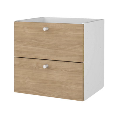 B&Q -  Mixxit Modular Matt Natural Oak Effect Slab Internal Modular Drawer Kit (H)329mm (W)330mm (D)325mm