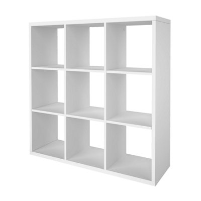 B&Q -  Mixxit White Freestanding 9 Shelf Cube Shelving Unit(H)1080mm (W)1081mm