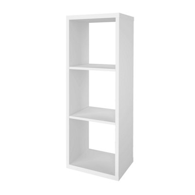 B&Q -  Mixxit White Freestanding 3 Shelf Rectangular Shelving Unit(H)1080mm (W)389mm