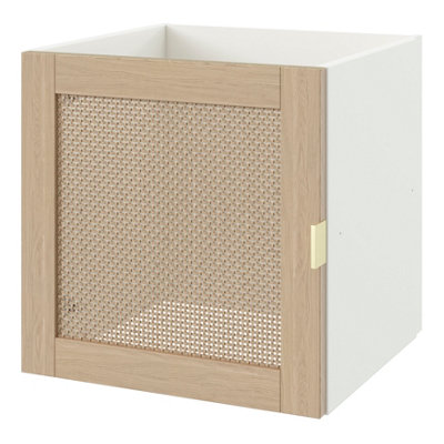 B&Q -  Mixxit Matt Oak Effect MdfMelamine & Rattan Modular Cabinet Door (H)326mm (W)326mm