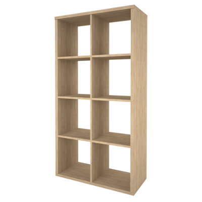 B&Q -  Mixxit Natural Oak Effect Freestanding 8 Shelf Rectangular Shelving Unit(H)1426mm (W)735mm