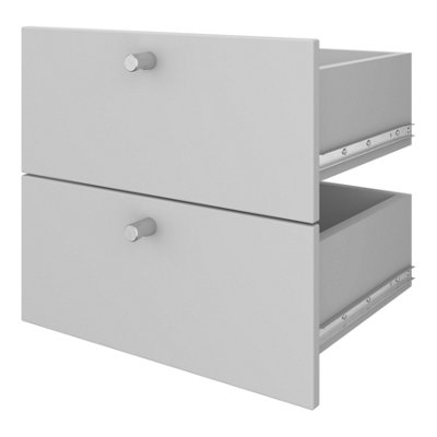 B&Q -  Konnect Modular Matt Light Grey Slab Internal Modular Drawer (H)323mm (W)322mm (D)322mmPair