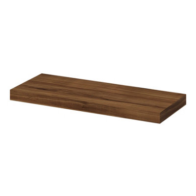GoodHome Cusko Walnut Effect Rectangular Floating Shelf (L)60Cm X (D)23.5Cm from B&Q