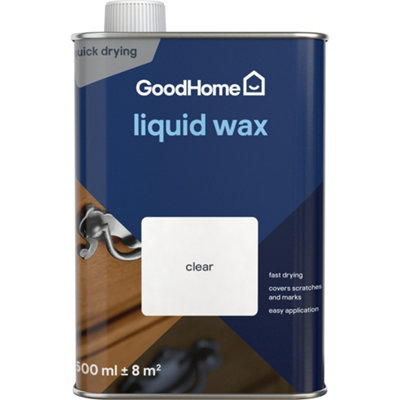 GoodHome Clear Soft Sheen Furniture Wood Wax500Ml from B&Q