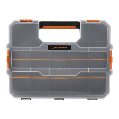 Magnusson Orange & Transparent Compartment Organiser Case With 17 Compartments from B&Q