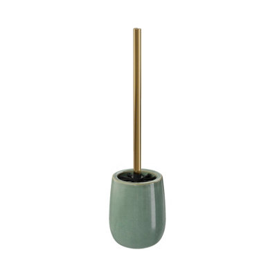 GoodHome Boann Gloss Green Reactive Glaze Effect Ceramic Toilet Brush & Holder from B&Q