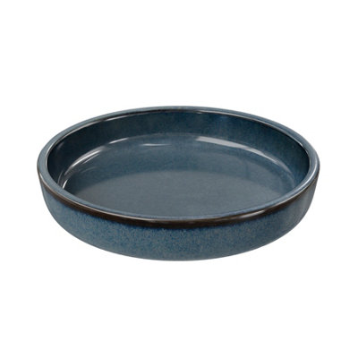 GoodHome Boann Gloss Blue Reactive Glaze Effect Ceramic Soap Dish from B&Q