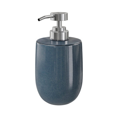 GoodHome Boann Gloss Blue Reactive Glaze Effect Ceramic Freestanding Soap Dispenser from B&Q