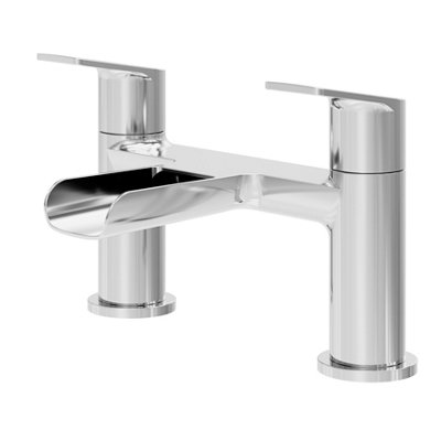 GoodHome Ajeeta Gloss Chrome Effect Deck-Mounted Manual Single Bath Filler Tap from B&Q