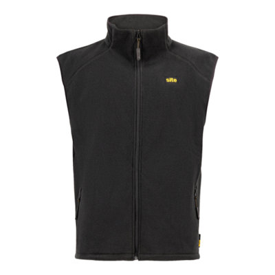 Site Karker Fleece Black Bodywarmer Large from B&Q