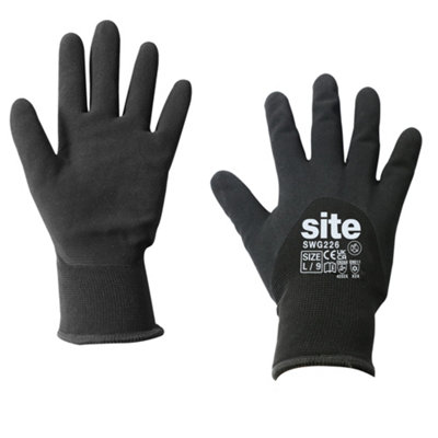 Site Safety Gloves BlackLarge from B&Q