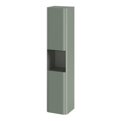 B&Q -  Nevado Tall Matt Green Bathroom Double Column Cabinet (H)160Cm (W)35Cm