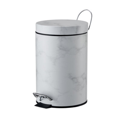 GoodHome Elland Marble Effect Metal Bathroom Bin3L from B&Q
