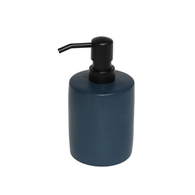 GoodHome Lassane Matt Midnight Blue Ceramic Freestanding Soap Dispenser from B&Q