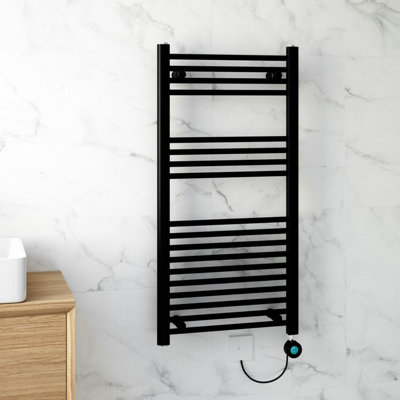 Flomasta Galene Black Electric Flat Towel Warmer (W)500mm X (H)1000mm from B&Q